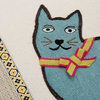 Pillow Cover Nice Cat, Natural and Blue, 15.7"x15.7"