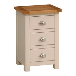 Lundy Stone Grey 3 Drawer Bedside - Nightstands And Bedside Tables