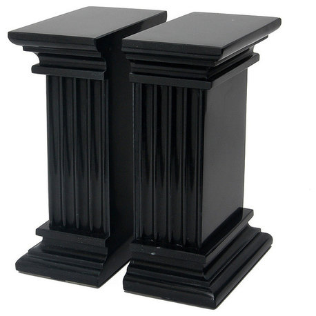 Renaissance Marble Bookends, 2-Piece Set, Jet Black