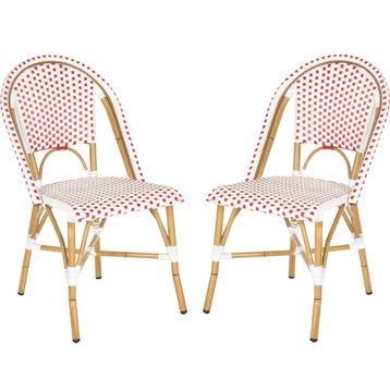 Salcha Side Chair Stackable Blue/White, Set of 2, Red, White