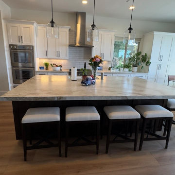 Transitional Two-Tone Kitchen with Expansive Island