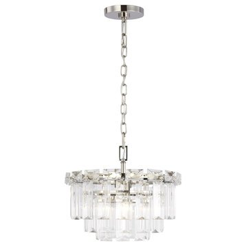 Arden Small Chandelier, Polished Nickel