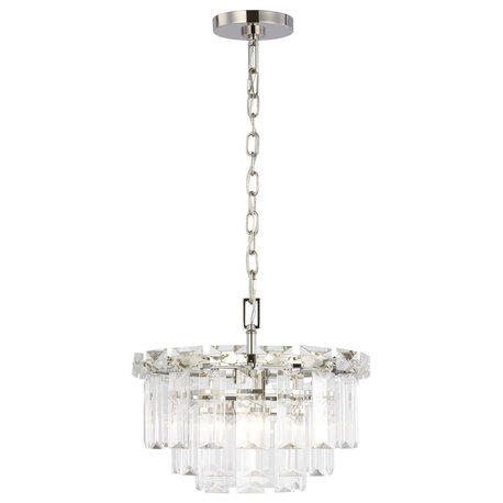 Arden Small Chandelier, Polished Nickel