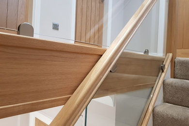 Solid Oak Banister Replacement with Glass