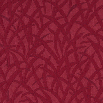 Red Blades Of Grass Woven Matelasse Upholstery Grade Fabric By The Yard