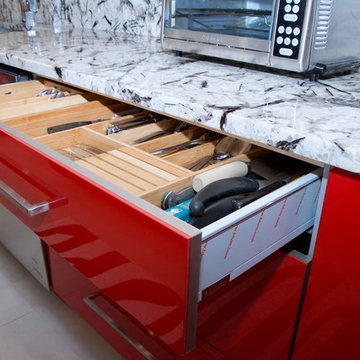 Contemporary Red Kitchen