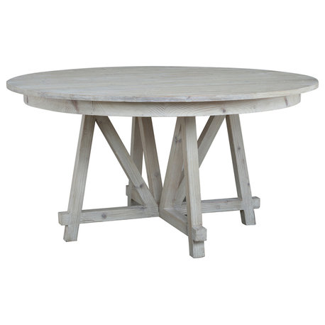 White Wash Farmhouse Round Table