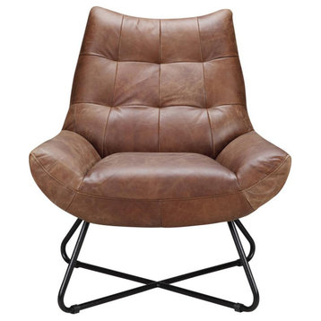 Aged Cappuccino Leather Lounge Chair, Graduate Collection, Belen Kox