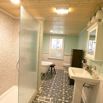 Era-Sensitive 20th Century Farmhouse Bathroom Remodel & Addition