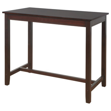 Linon Claridge 36" Wood Counter Height Pub Table in Walnut