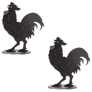 Chicken (Set Of 2) 14.5"L x 17"H Metal