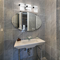 Madrona 3 Light LED Bath and Vanity Light Clear Seedy, Black