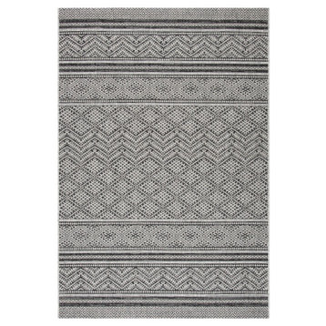 Courtyard Cy8168-37621 Southwestern Rug, Black and Gray, 6'7"x6'7" Square