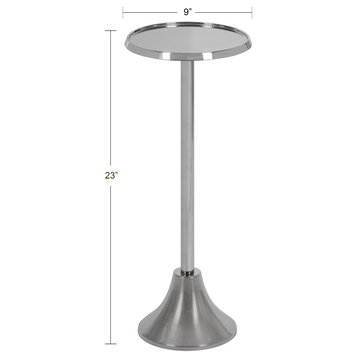 Sanzo Metal Side Table, Silver 9x9x23