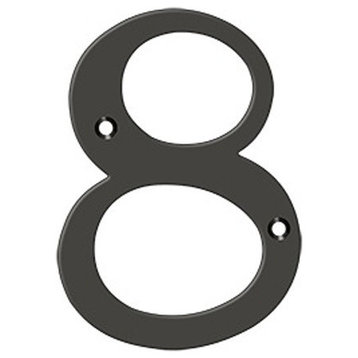 RN6-8U10B 6" Numbers, Solid Brass, Oil Rubbed Bronze