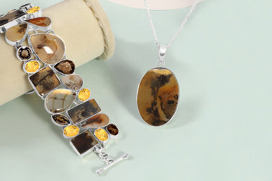Title- Gemstone Scenic Agate Bracelet & Pendants With Affordable Price For Woman