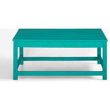 WestinTrends HDPE Plastic Outdoor Patio Classic Adirondack Coffee Table, Turquoise