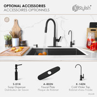 STYLISH Napoli Single Handle Matte Black Pull Down Kitchen Faucet