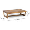 Hannah Outdoor Acacia Wood Coffee Table, Teak Finish