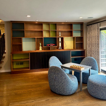Colorful custom bookcase