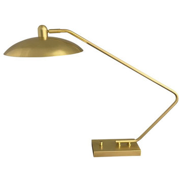 Ridgeline 1-Light LED Task Lamp in Natural Brass