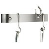 Handcrafted 48" Offset Hook Ceiling Bar w 12 Hooks Stainless Steel