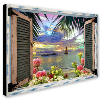 Leo Kelly 'Tropical Window to Paradise III' Canvas Art, 47"x35"