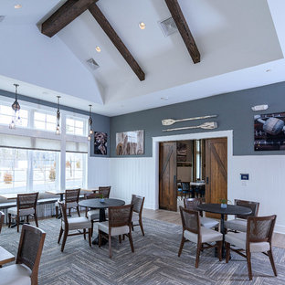 Blaue Esszimmer mit grauem Boden Ideen, Design & Bilder - Juli 2020