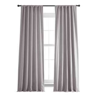 Exclusive Fabrics French Linen Lined Curtain Panel - 50 x 108 - Earl Grey