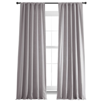 French Linen Curtain Single Panel, Earl Gray, 50"x96"
