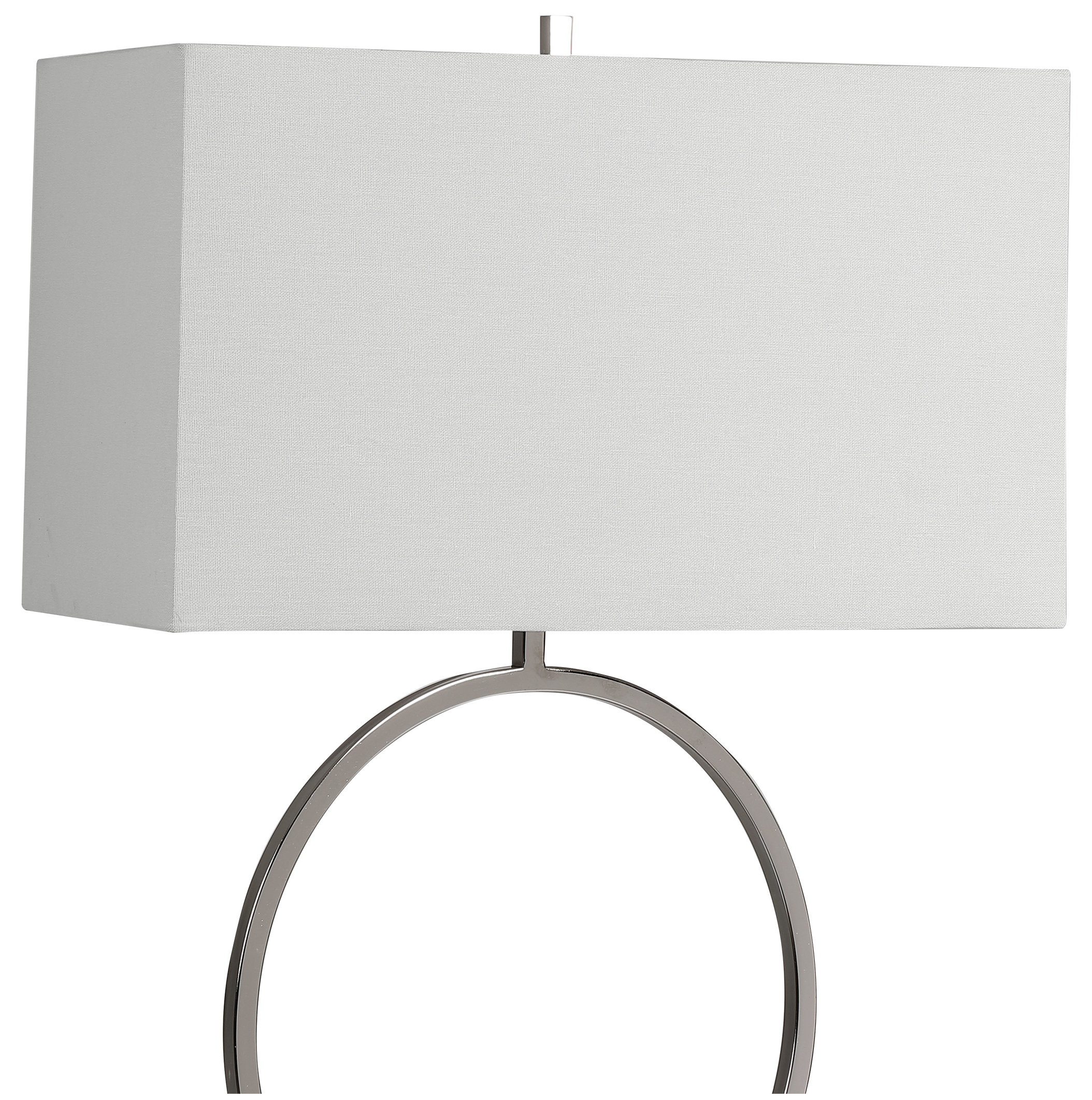 Open Base Lamp Benzara BM239391 Open Ring Design Base Metal Table Lamp, Silver ...