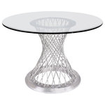 Dwellist - Gale Dining Table, Brushed Stainless Steel With Clear Tempered Glass Top - The Dwellist Gale contemporary dining table is a great addition to the modern household. While perfect for the dining room, the Gale's stylish brushed stainless steel frame, coupled with a clear tempered glass top, makes this dining table ideal for any room of the house. The Gale's exceptional construction assures durability without compromising on aesthetic style.