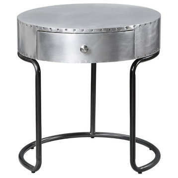 Acme Brancaster End Table With Drawer Aluminum