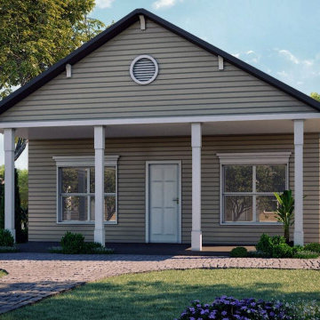 3D Exterior Modeling of Small House with Garden by architectural design studio