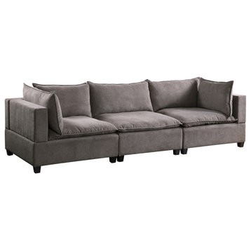 Madison Fabric Down Feather Sofa Couch, Light Gray