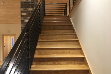 Inspiration for a modern staircase remodel in Boston