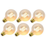 Aspen Creative Corporation - 10002 G30 Vintage Edison Filament Light Bulb, Clear, Set of 6 - Aspen Creative is dedicated to offering a wide assortment of attractive and well-priced portable lamps, kitchen pendants, vanity wall fixtures, outdoor lighting fixtures, lamp shades, and lamp accessories. We have in-house designers that follow current trends and develop cool new products to meet those trends. Product Detail
