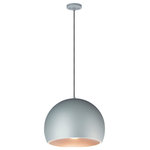 ET2 - Palla 16" LED Pendant, Dark Grey / Coffee - Spherical shaped pendants are constructed unibody design. A dramatic two-tone finish is available in your choice of Black/Satin Brass, Dark Gray/Coffee, or Satin Nickle/Black. The LED light source is concealed to reduce glare while providing ample light below.