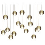 LightUpMyHome - Lightupmyhome Orion 16 Light Rectangular LED Glass Chandelier, Antique Brass - This gorgeous pendant pairs sixteen beautiful frosted glass balls with a gorgeous soft subtle display of light. This pendant can be multiplied and set up in a cluster creating a floating glass ball effect.