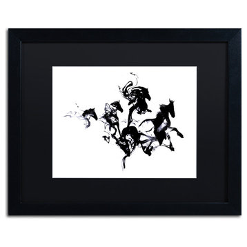 Robert Farkas 'Black Horses' Matted Framed Art