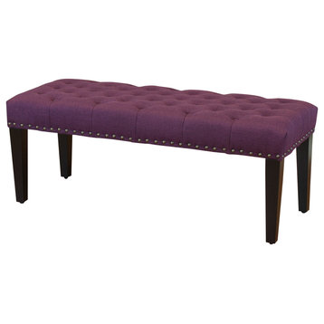 Sopri Upholstered Bench, Wine Red