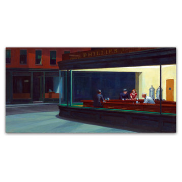 Edward Hopper 'Nighthawks' Canvas Art, 24x12