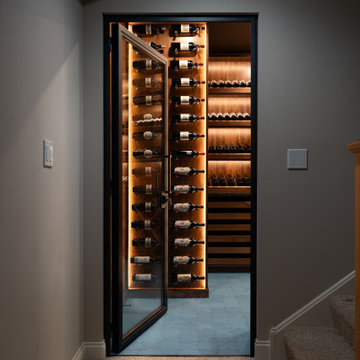 Luxury Wine Cellar with Custom Walnut Wine Racks | Deerfield, IL