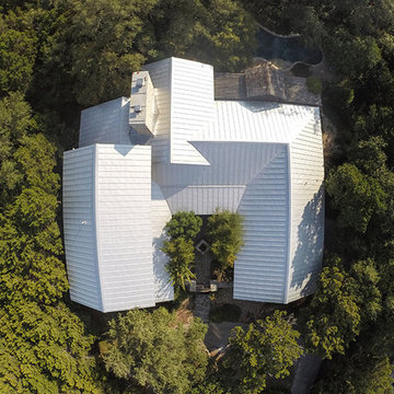 Custom Home with White Metal Roof