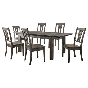 Drexel Dining 7PC Set, 78x42x30H Table, 6 Wood Side Chairs