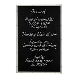 Samuel 40735 Distressed White Frame Chalk Board - Home Decor