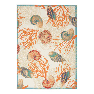 Waverly Sun N' Shade Shore Thing Light Blue 10' x 13' Area Rug, (10x13)