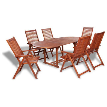 Outdoor Foldable Dining Set Wood - 7 pcs