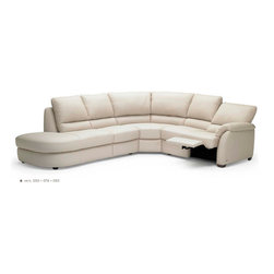 Natuzzi Editions Leather Sectional Sofa with Bumper End B693 - Sectional Sofas