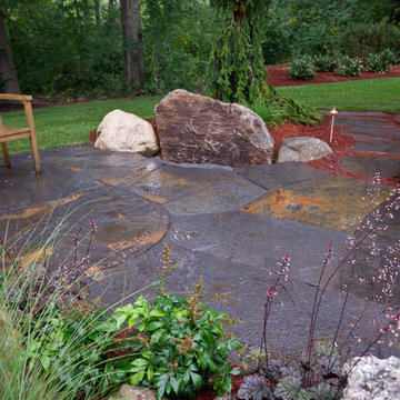 Rustic Fieldstone Patio Oasis